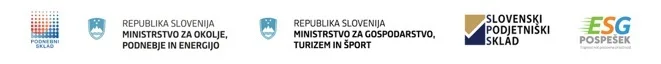 Logotipi podnebnega sklada, Ministrstva za okolje, podnebje in energijo, MGTŠ, SPS in ESG pospešek